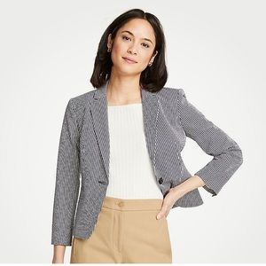 Ann Taylor Seersucker “Newbury” Blazer
